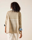 Catalina V-Neck Sweater | Khaki + White