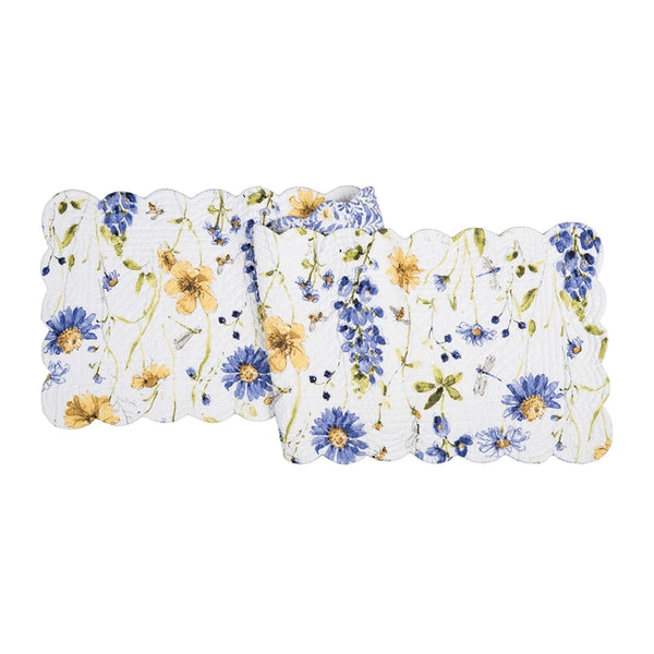 Lovely Blues Quilted Table Runner | 51 Inch