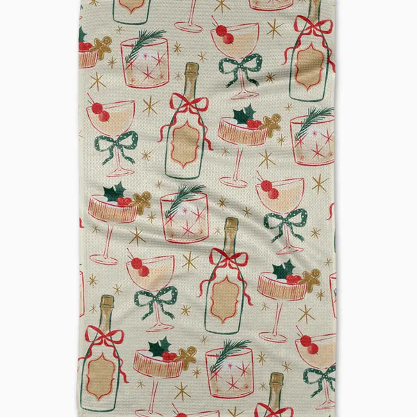 Christmas Cocktails Kitchen Towel