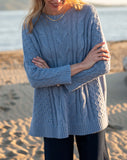 Cotswold Cable-Knit Sweater | Misty Blue