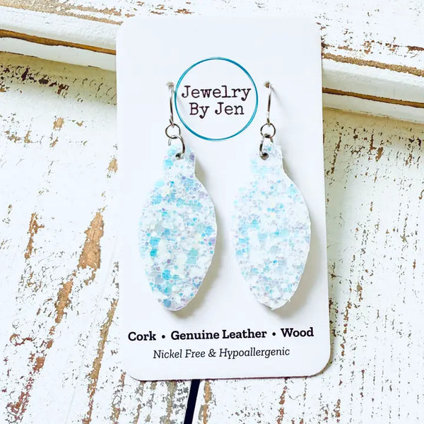 Holiday Lightbulb Earrings | Pastel Glitter