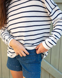 Delmar Sweater | Navy Stripes