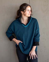 Delmar V-Neck Sweater | Deep Teal
