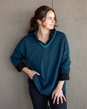 Delmar V-Neck Sweater | Deep Teal