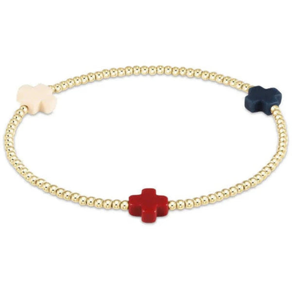 signature cross gold 3mm bracelet | firecracker