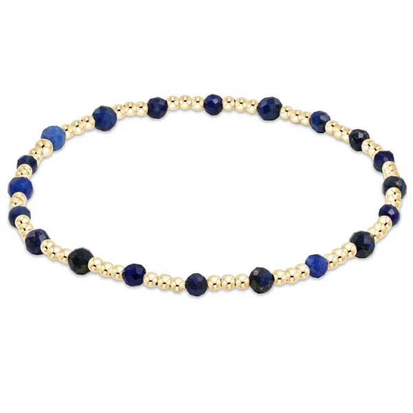 Gold Sincerity 3mm Gemstone Bracelet | Lapis