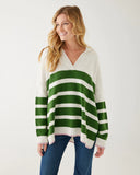 Marina Polo Sweater | Sea Salt + Emerald