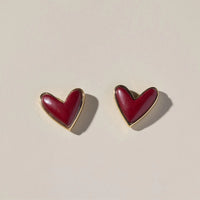 Maroon Stone Sweetheart Studs