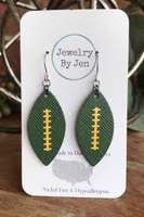 Medium Football Earrings | Green & Yellow