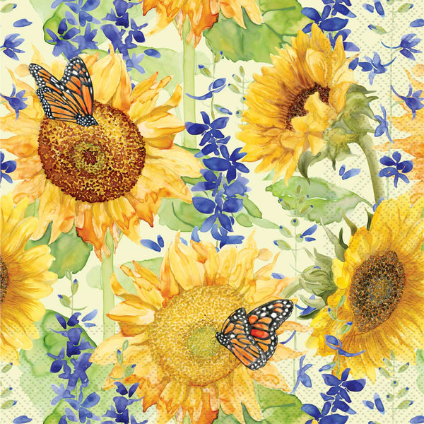Sunflower & Larkspur Lunch Napkins