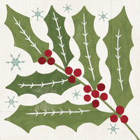 Winter Berry Holly Cocktail Napkins