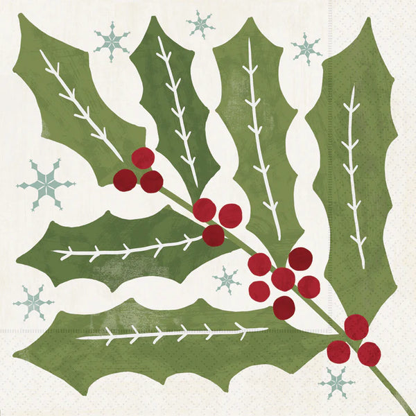 Winter Berry Holly Cocktail Napkins
