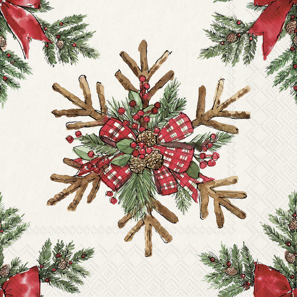 Stars from Branch Light Grey Lunch Napkins