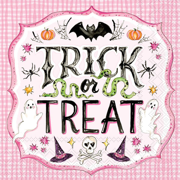 Pink Trick or Treat Cocktail Napkins