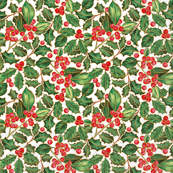 Holly Cocktail Napkins