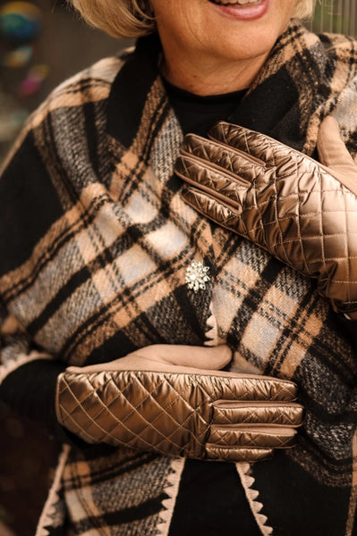Monica Gloves | Metallic Brown