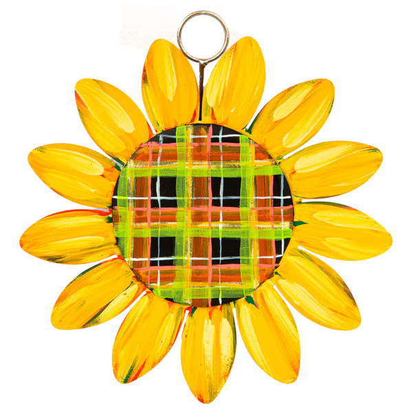 Plaid Sunflower Charm