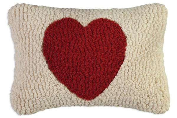 Red Heart | Hooked Wool Pillow
