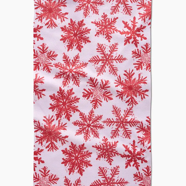 Snowy Days Red Kitchen Towel