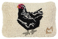 Rock Hen | Hooked Wool Pillow