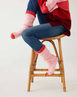 Sailor Love Slipper Socks | Pink & Tart Red