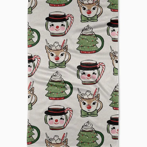 Vintage Mugs Kitchen Towel