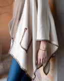 Whipstitch Travel Wrap | Cream + Brown