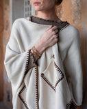 Whipstitch Travel Wrap | Cream + Brown