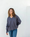 Toujours V-Neck Sweater | Slate