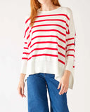 Amour Sweater | Red + White Stripe