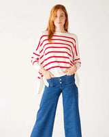 Amour Sweater | Red + White Stripe