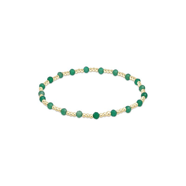 Gold Sincerity 3mm Gemstone Bracelet | Green Onyx