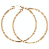 Smooth Round Gold Hoop | 2 Inch