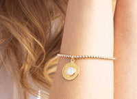 Classic Gold 3mm Bead Bracelet - Athena Small Gold Gemstone Charm