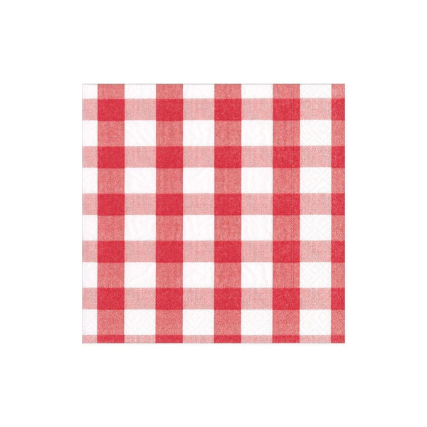 Red Gingham Cocktail Napkins