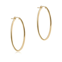 Oval Smooth Gold Hoop | 2 inch