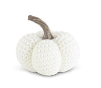 White Knit Pumpkin | 4.5 inch