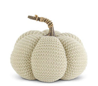 Cream Knit Pumpkin | 7 inch