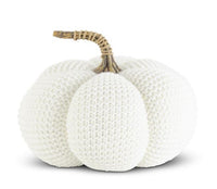 White Knit Pumpkin | 7 inch