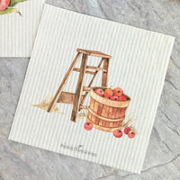 Apples on a Branch + Picked Apples | Set of 2 Swedish Dishcloths