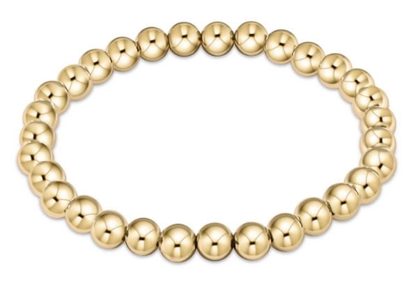 Extends 7.5" Classic Gold Bead Bracelet | 6mm