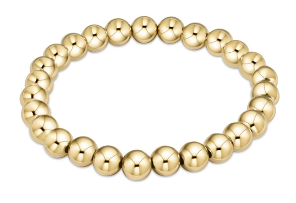 Extends 7.5" Classic Gold Bead Bracelet | 7mm