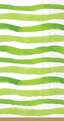 Wavy Green Stripe Guest Towels