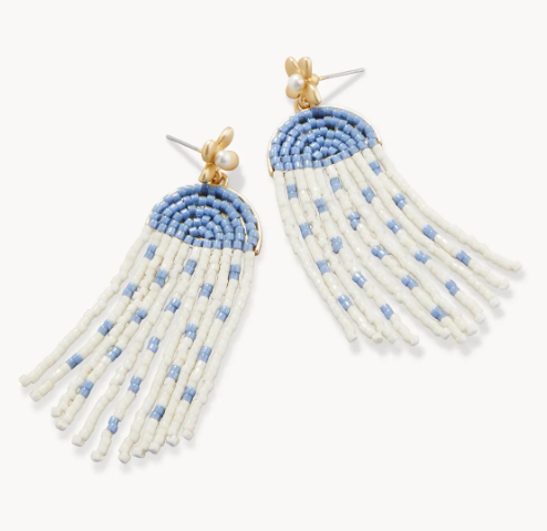Bitty Bead Earrings | Blue Dots