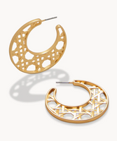 Cane Hoop Earrings | Gold