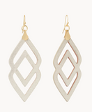 Deco Drama Leather Earrings | Gold
