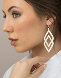 Deco Drama Leather Earrings | Gold