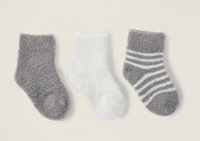Pewter Pearl | CozyChic Infant Socks | Set of 3