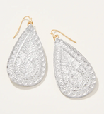Penelope Leather Earrings | Silver