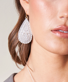 Penelope Leather Earrings | Silver